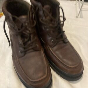 Easy Spirit Men's JEROLD Leather Lace Up Ankle Boots Size 11M Brown GUC